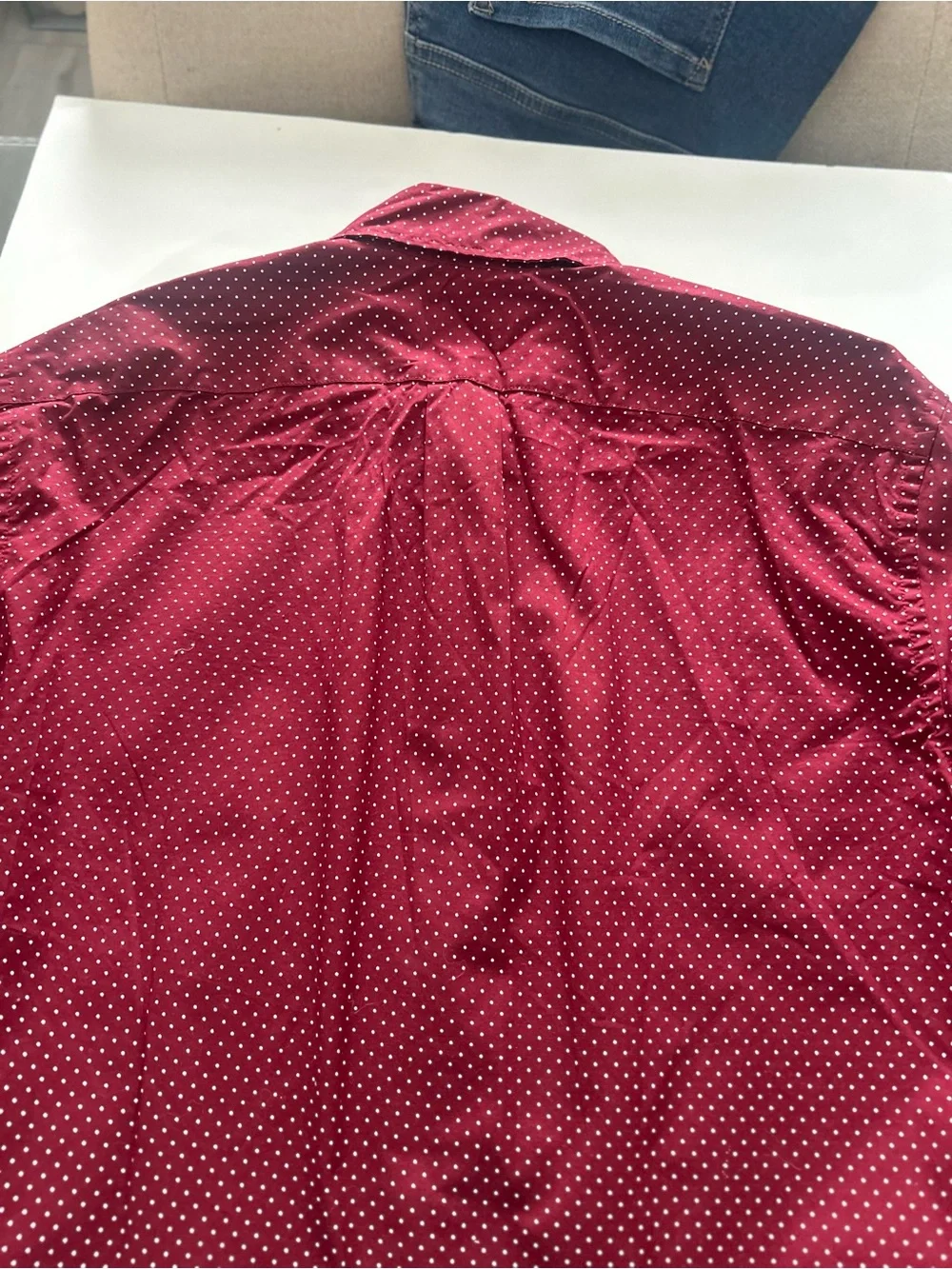 J. Crew Men's Button-Down Shirt in Deep Berry Red